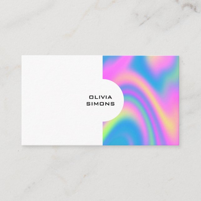 Cartes de visite holographiques minimalistes (Devant)
