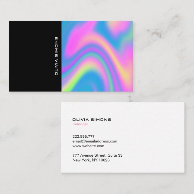Cartes de visite holographiques minimalistes (Devant / Derrière)