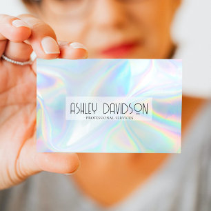 Cartes de visite holographiques modernes Glam