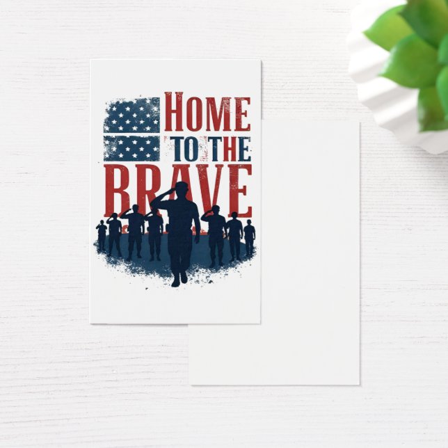 Cartes De Visite Home of the Brave Salute Tee (Bureau)
