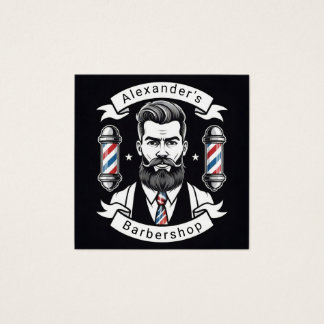 Cartes De Visite Homme barbu moderne