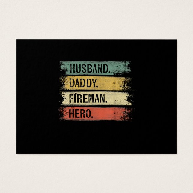 Cartes De Visite Homme Mari Daddy Fireman Hero Pompier (Devant)