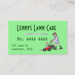 Cartes de visite homme tonte de pelouse verte