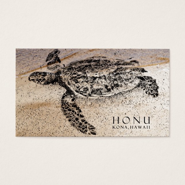 Cartes De Visite Honu - Tortue de mer d'Hawaï (Devant)