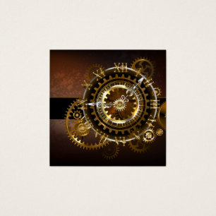 Cartes De Visite Horloge Steampunk avec des engrenages anciens
