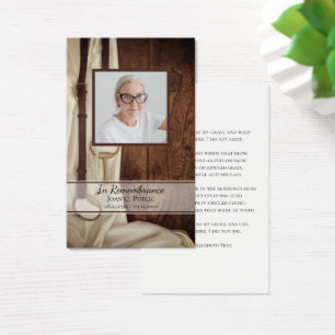 Cartes De Visite Horse Bit Satin Occasion funéraire Prière