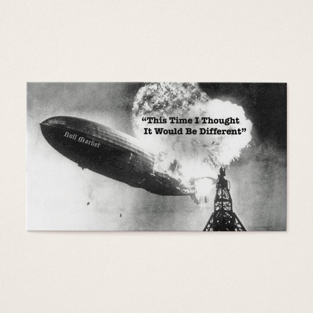 Cartes De Visite Humour d'écroulement du marché Bull (Devant)