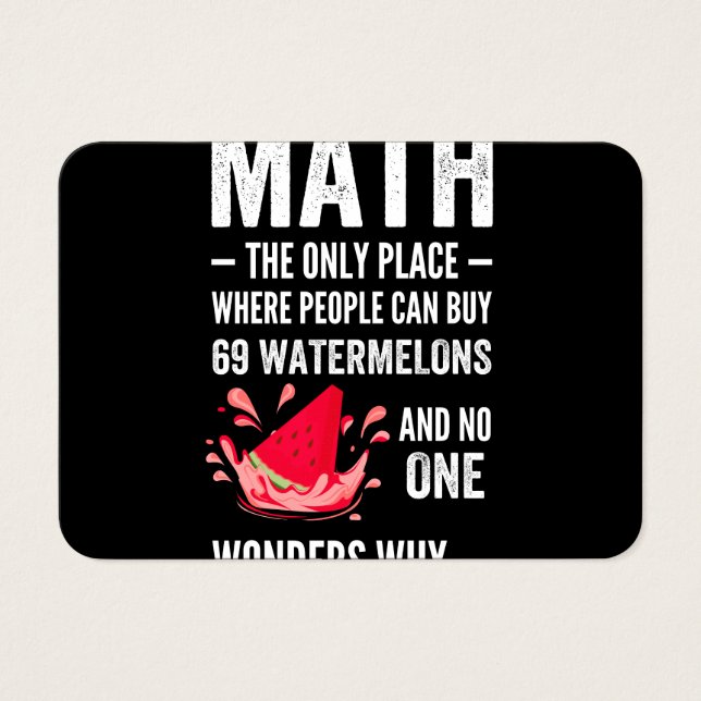 Cartes De Visite Humour mathématique (Devant)
