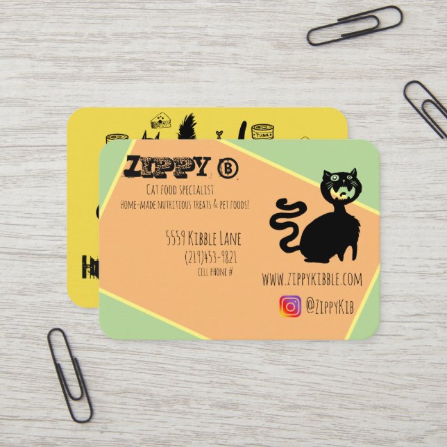 Cartes de visite Hungry Cats~ (Devant/Arrière en situation)
