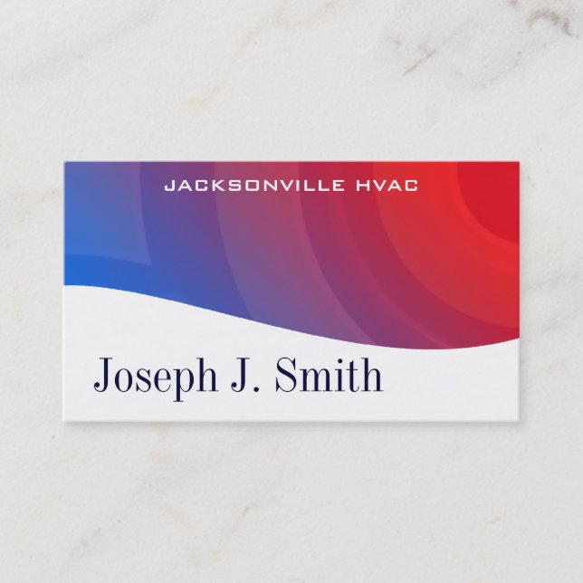 Cartes de visite HVAC professionnels modernes (Devant)
