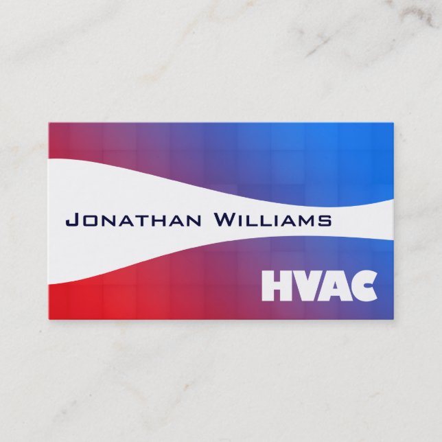 Cartes de visite HVAC professionnels modernes (Devant)