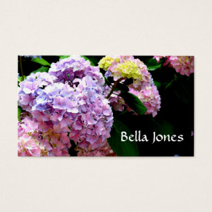 Cartes De Visite Hydrangea garden, rose, bleu, purple floral