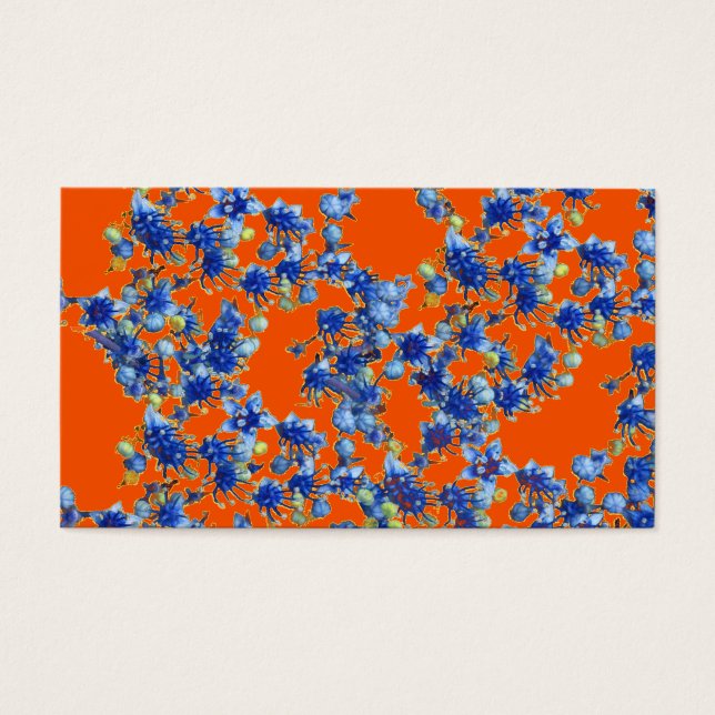 Cartes De Visite hydrangea orange et bleu (Devant)