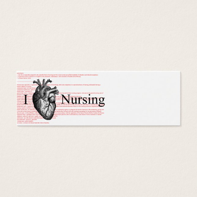 Cartes De Visite I Définition des soins infirmiers du coeur (Devant)