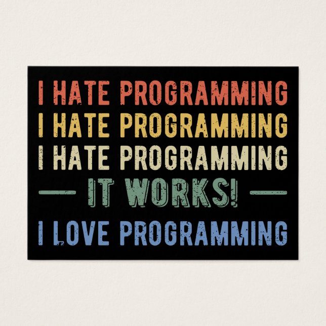 Cartes De Visite I Hate Programmation - Drôle Programmeur I (Devant)