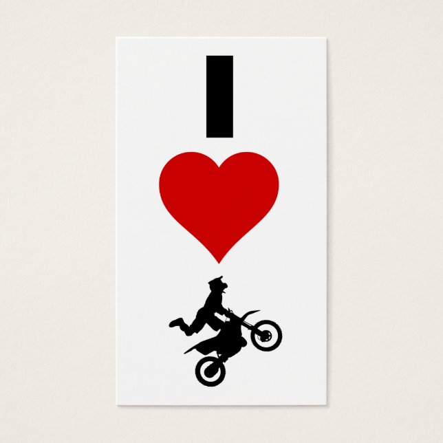 Cartes De Visite I Love Motocross (Vertical) (Devant)