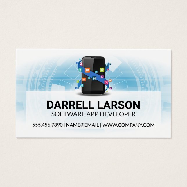Cartes De Visite Icône Applications mobiles | Tech (Devant)