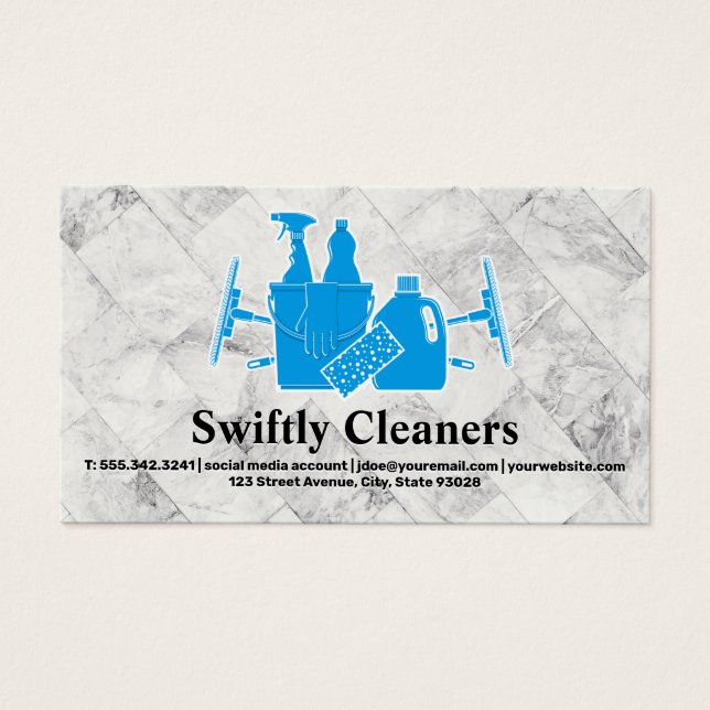 Cartes De Visite Icône Fournitures de nettoyage | Carreaux (Devant)