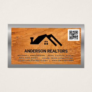 Cartes De Visite Icône Immobilier   code qr