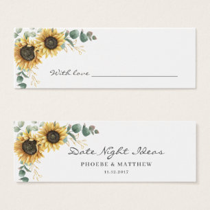 Cartes De Visite Idées de soirée de date de fiançailles tournesol