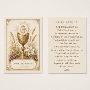 Cartes De Visite IHS Communion solennelle vintage souvenir de premi