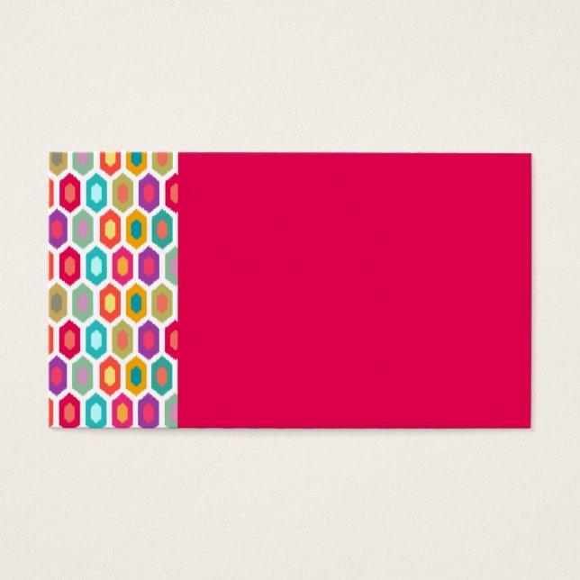 Cartes De Visite Ikat géométrique coloré (Devant)