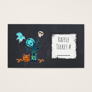 Cartes De Visite Illustration Éffrayante du billet de la fête d'Hal