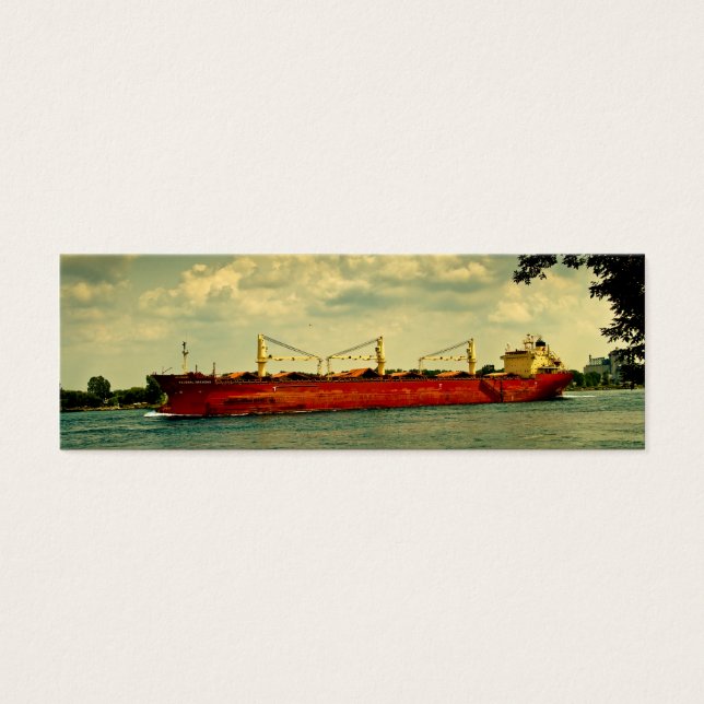 Cartes De Visite Illustration Red Freighter Signets minuscules (Devant)