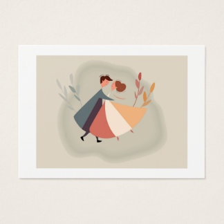 Cartes De Visite illustration romantique vectorielle avec homme et