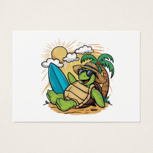 Cartes De Visite Illustration vectorielle d'une tortue verte(1)