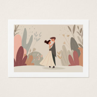 Cartes De Visite illustration vectorielle sur le thème romantique e