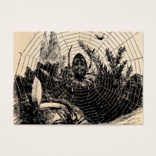 Cartes De Visite Illustration vintage de toile d'araignée de 1800s