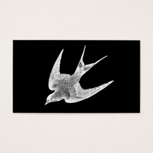 Cartes De Visite Illustration vintage d'hirondelle - oiseau 1800's