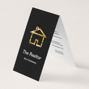 Cartes de visite immobilières pliantes de tente