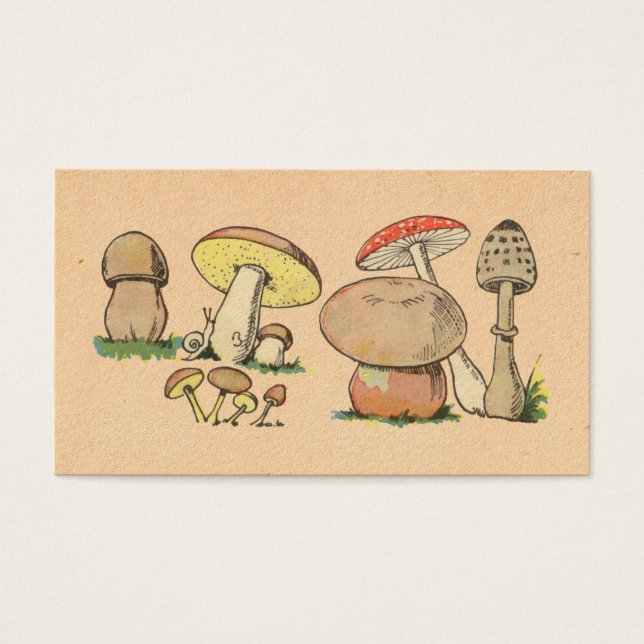 Cartes De Visite Impression de champignons vintages (Devant)