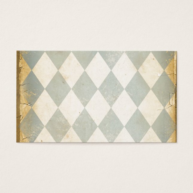 Cartes De Visite Impression Diamant bleu vintage (Devant)