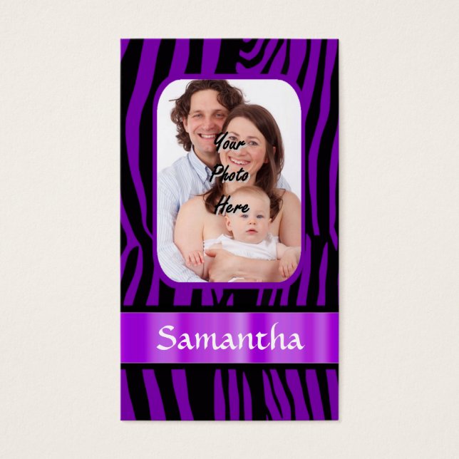 Cartes De Visite Impression zèbre violet (Devant)