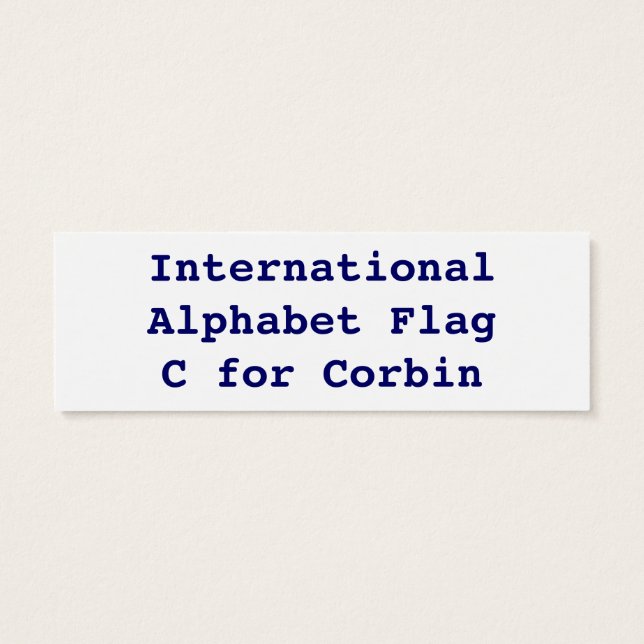 Cartes De Visite Indicateurs alphabétiques internationaux C (Dos)