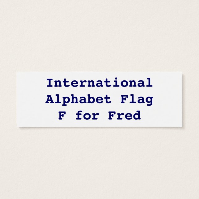 Cartes De Visite Indicateurs alphabétiques internationaux F (Dos)