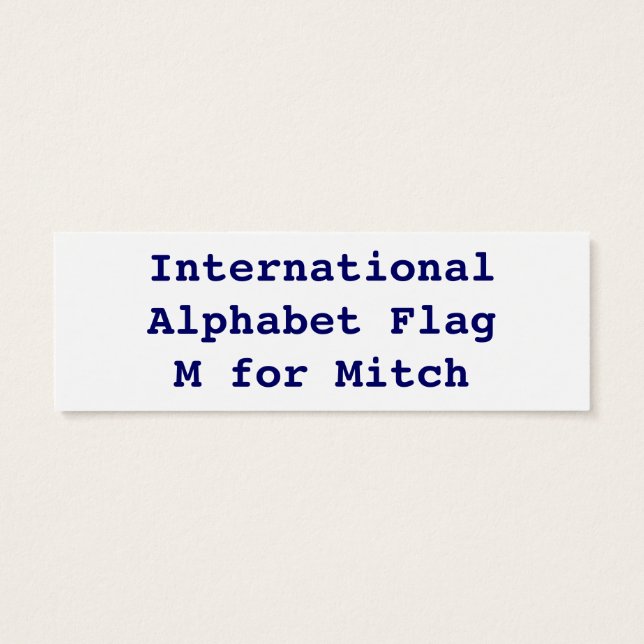 Cartes De Visite Indicateurs alphabétiques internationaux M (Dos)