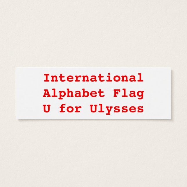 Cartes De Visite Indicateurs alphabétiques internationaux U (Dos)