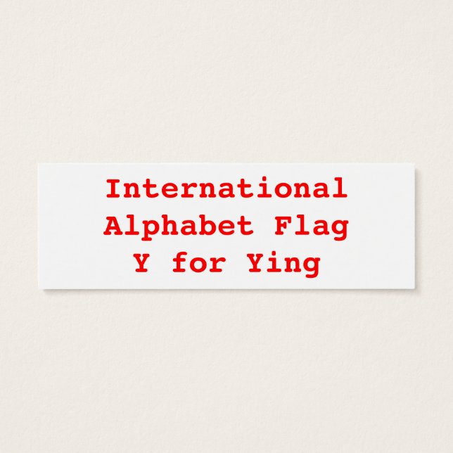 Cartes De Visite Indicateurs alphabétiques internationaux Y (Dos)