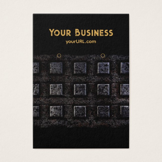 Cartes De Visite Industrial Black 2 Earring Holder Display Cards (Devant)