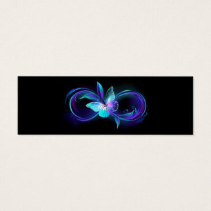 Cartes De Visite Infinité brillante avec papillon magique