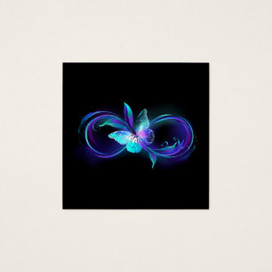 Cartes De Visite Infinité brillante avec papillon magique