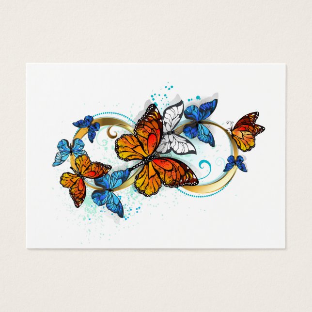 Cartes De Visite Infinité de papillons monarques (Devant)