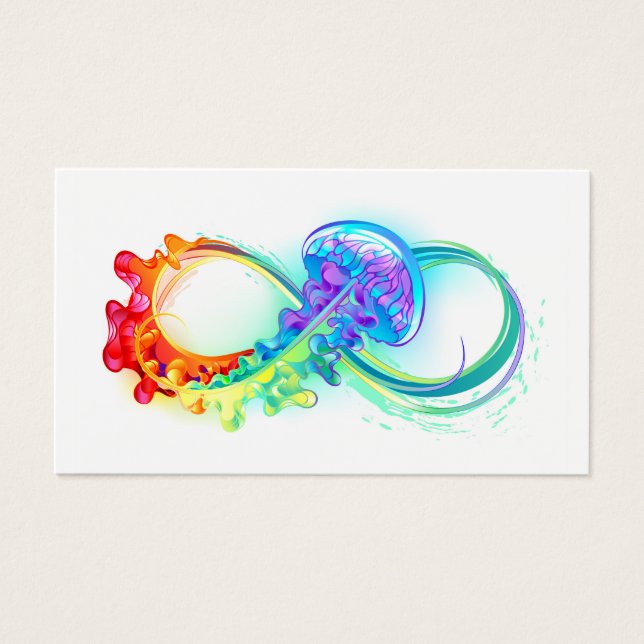 Cartes De Visite Infinity avec Rainbow Jellyfish (Devant)