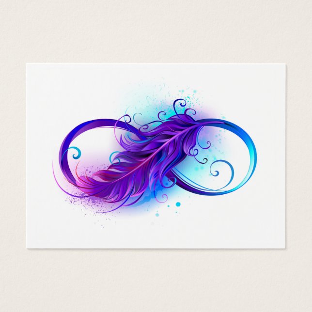 Cartes De Visite Infinity with purple feather (Devant)