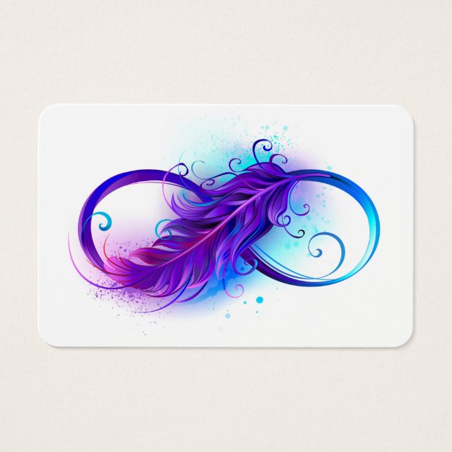 Cartes De Visite Infinity with purple feather (Devant)