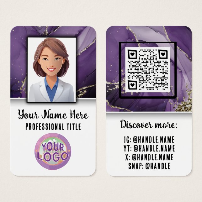 Cartes De Visite Infirmière Médecine Professionnelle Soins de Santé (Devant & derrière)